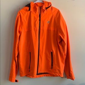 Orange Panera Bread raincoat
